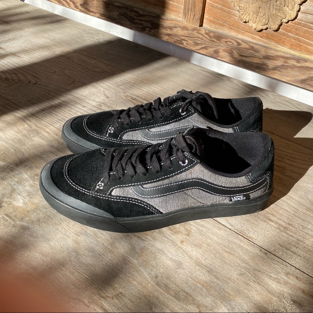 Vans Berle Pro (Croc) Black Suede Skateboard Shoes Mens Size 8